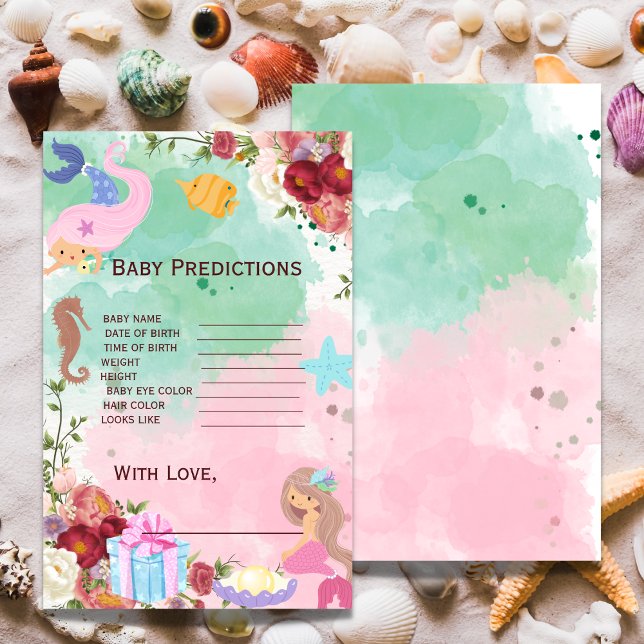 Sirène Sous Le Jeu Des Prédictions Du Baby shower  (Créateur téléchargé)