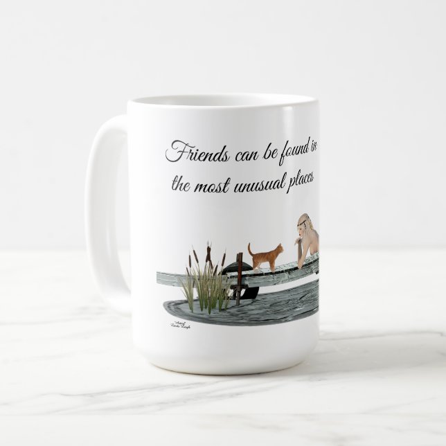 Sirène Sur Bateau Dock Café Mug (Devant gauche)