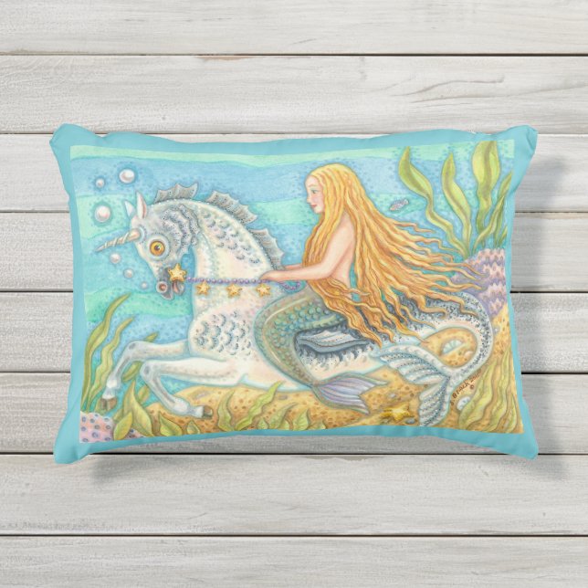 Sirène Sur Seahorse Merhorse COUSSIN ACCENT UNICOR (Devant)