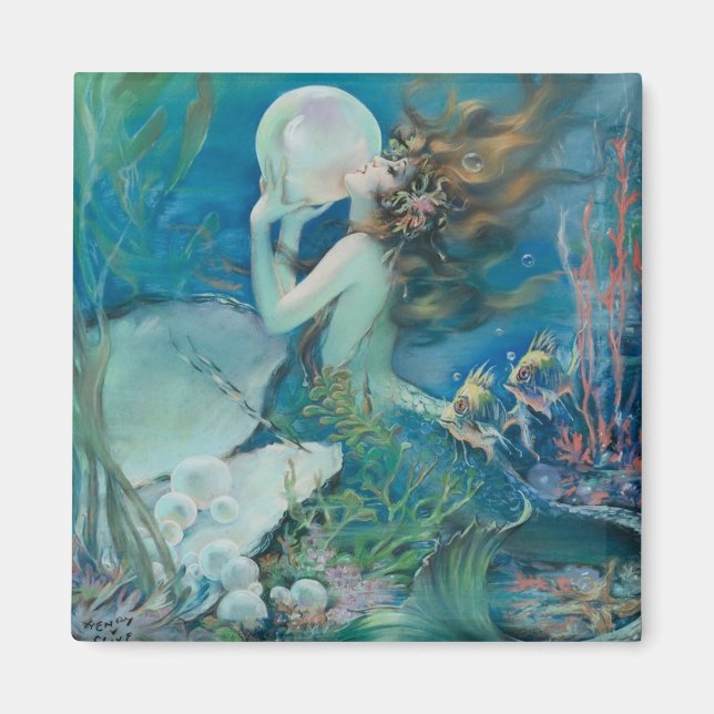 Sirène vintage avec aimant perle (Devant)