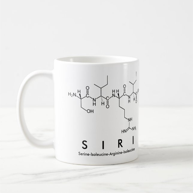 Siri peptide nom mug (Gauche)