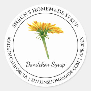 Sirop de Dandelion étiquette moderne