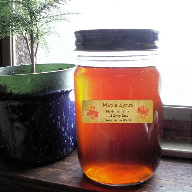 Sirop d'érable Feuille Étiquette petit (Créateur téléchargé)