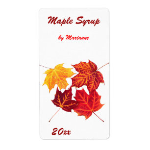 Sirop d'érable - feuilles d'érable étiquette de co