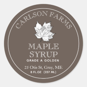 Sirop d'érable modifié Étiquette feuille d'érable
