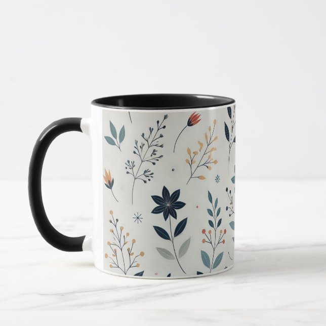 Sirop en fleurs : La tasse à café florale feuillue (Gauche)