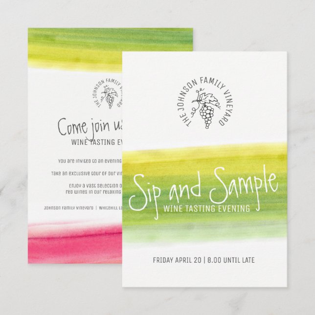 Siroter et déguster des invitations à déguster du  (Devant / Derrière)