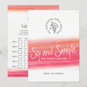 Siroter et déguster du vin rouge carte de performa