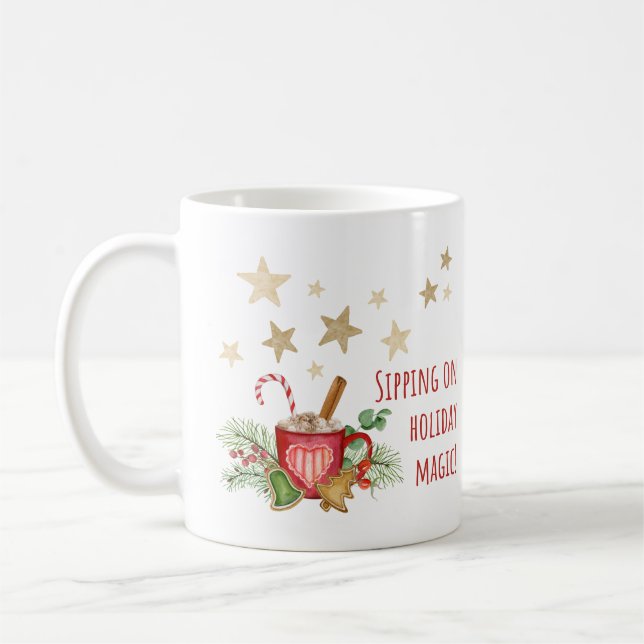 Siroter une Mug magique de Noël en vacances (Gauche)