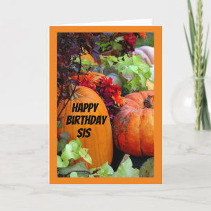 **SIS JOYEUX ANNIVERSAIRE À L'AUTOMNE CARTE D'ANNI
