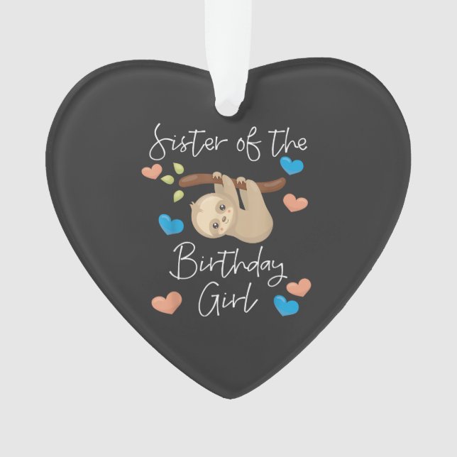 Sister of the Birthday Girls Sloth B-Day Party T-S (devant)