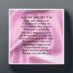Sister Poem Plaque -  Pink Silk   Design<br><div class="desc">A great gift for a special sister</div>