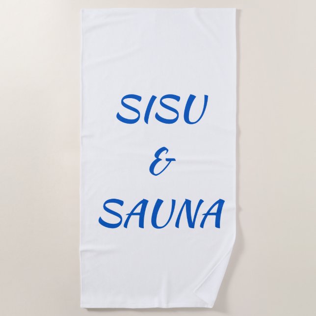 SISU & Sauna Serviette de plage finlandaise (Blanc (Devant)