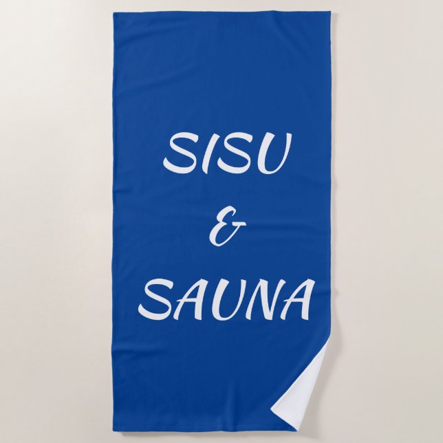 SISU & Sauna Serviette de plage finlandaise (bleu) (Devant)