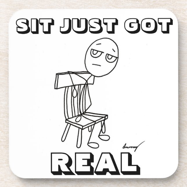 SIT JUSTE GOT REAL Dessous de verre - Set 6 (Devant)