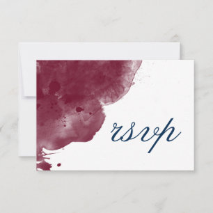 Site Bourgogne & Marine Watercolor Wedding RSVP