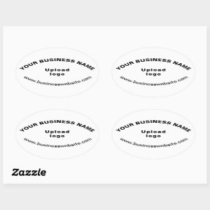Site d'affaires sur Sticker en forme ovale blanche