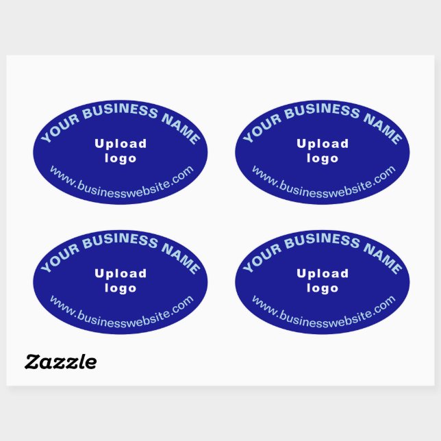 Site d'affaires sur Sticker en forme ovale bleue (Feuille)