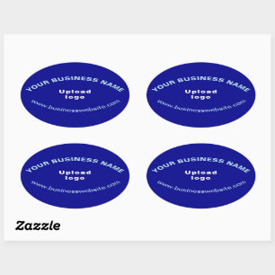 Site d'affaires sur Sticker en forme ovale bleue