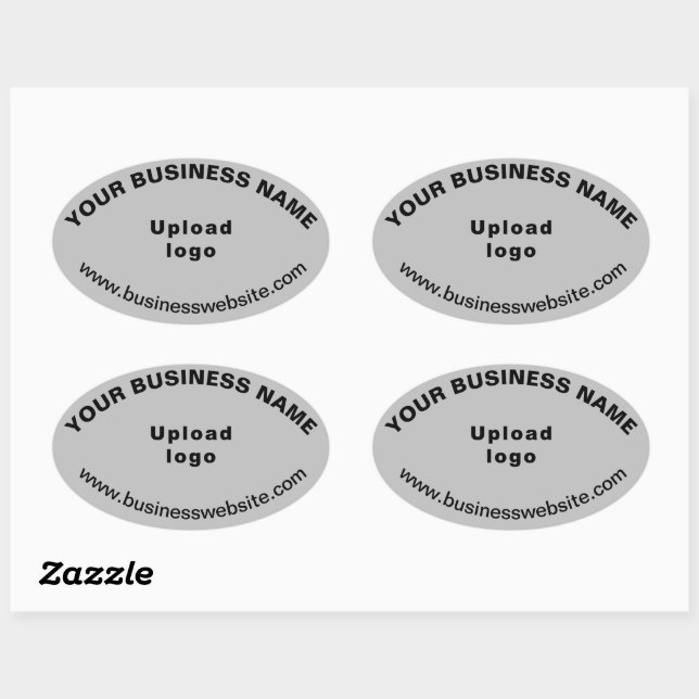 Site d'affaires sur Sticker en forme ovale gris (Feuille)
