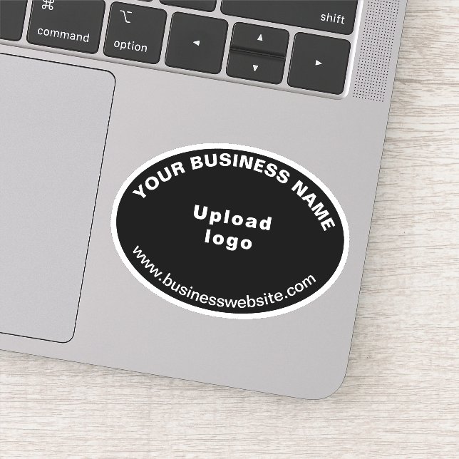 Site d'affaires sur Sticker en vinyle de forme ova (Détail)