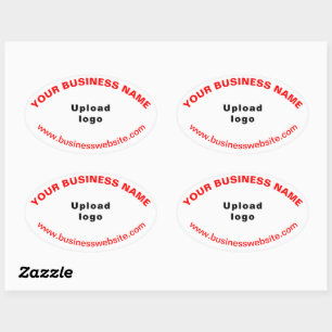 Site d'affaires Textes rouges sur Sticker ovale bl