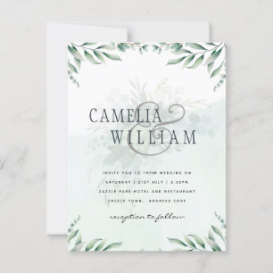 Site des invitations de mariage vertes RSVP QR COD