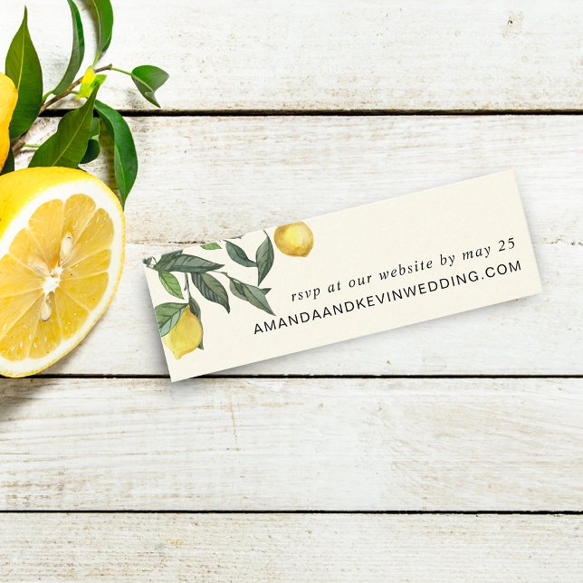 Site du Mariage Lemon RSVP | Mini cartes (Créateur téléchargé)