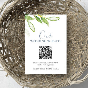 Site Mariage botanique Carte RSVP avec code QR