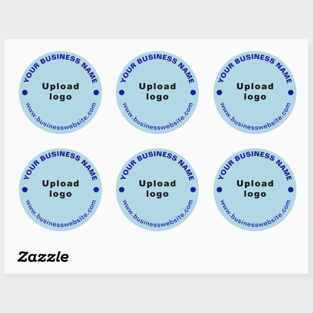 Site Web d'affaires sur Sticker rond bleu clair (Feuille)