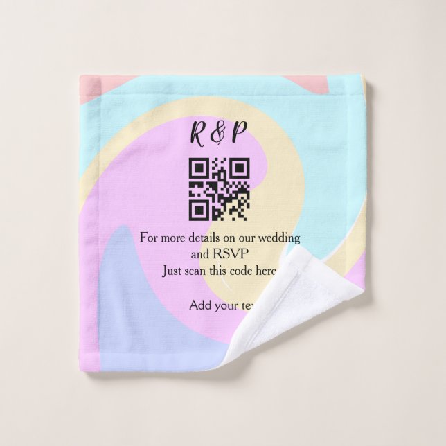 Site web de mariage rsvp q r code ajouter nom text (Gant de toilette)