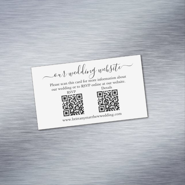 Site Web Mariage minimaliste QR 25 Magnet Cards (In Situ)