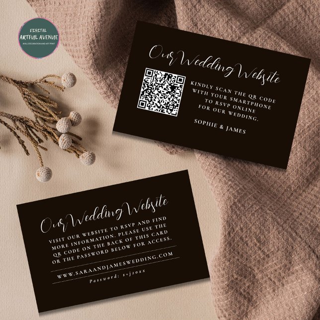 Site Web Mariage moderne QR Code RSVP carte de boî (Créateur téléchargé)
