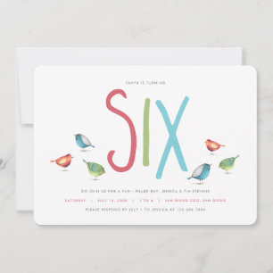 Six Anniversaire Sixième Fête Invitation