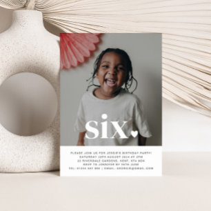 Six Coeurs Photo Invitation d'anniversaire