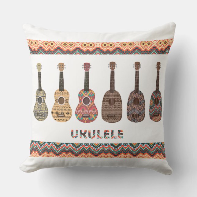 Six Coussin de motif d'ukulélé (Recto)