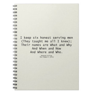 Six hommes servants carnet