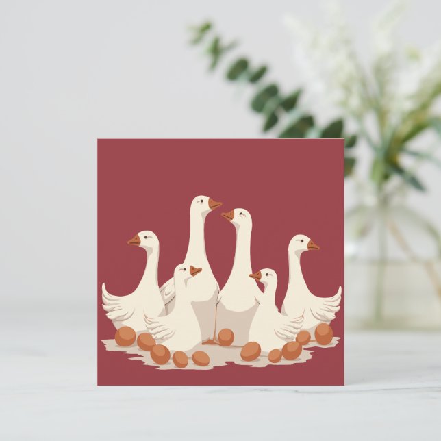 Six Oies A-Laying Coupé Style Crayon 2 (Debout devant)