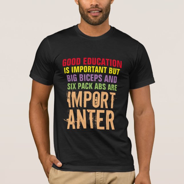 Six Pack Abs sont importanter drôles t-shirt jock (Devant)