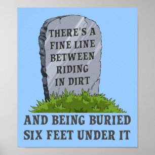 Six Pieds Sous Le Vélo Dirt Motocross Funny Poster