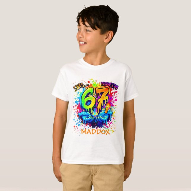 Six Sept Anniversaire Artisanat T-Shirt Fête, Graf (Devant entier)