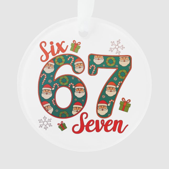 Six Seven 67 6 7 Mème Chapeau de Noël Xmas Père No (devant)