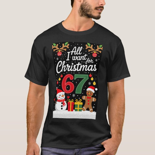 Six Seven 6 7 T-shirt de Noël drôle Meme Fêtes (Devant)