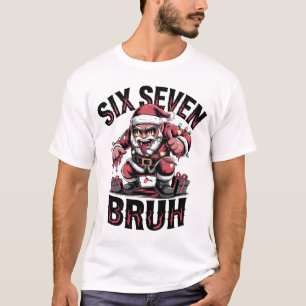 Six Seven Bruh Drôle de T-Shirt Heavy Metal Santa 