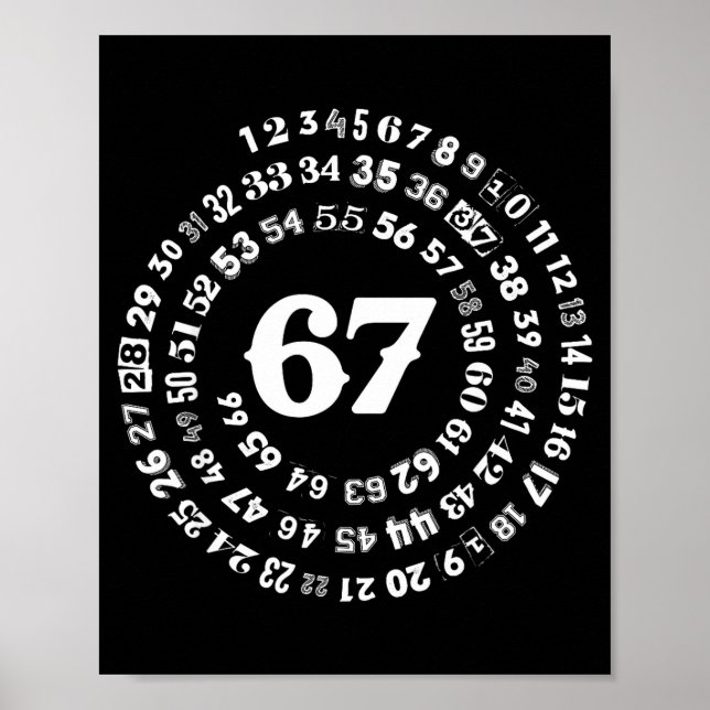 Six Seven Meme 6-7 Impression de nombres en spiral (Devant)