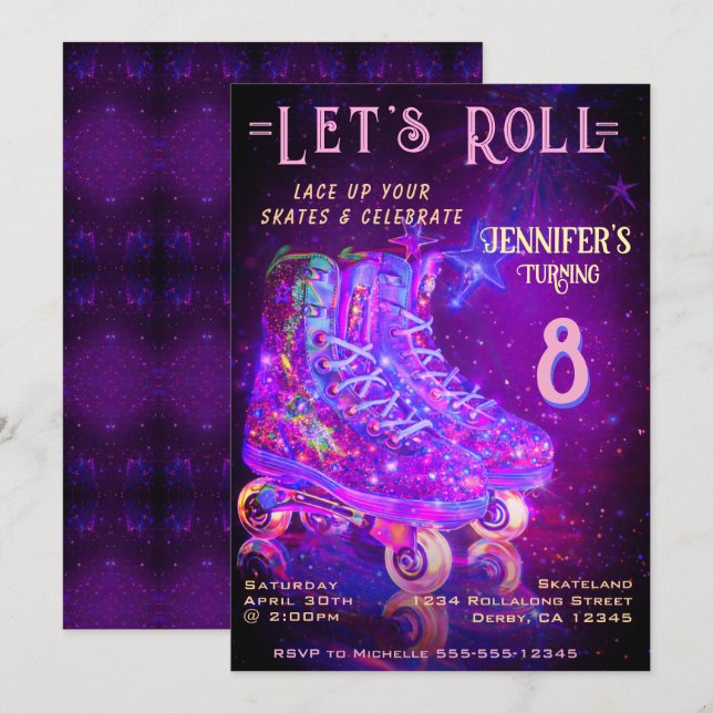 Skate Birthday Party Invitation (Devant / Derrière)