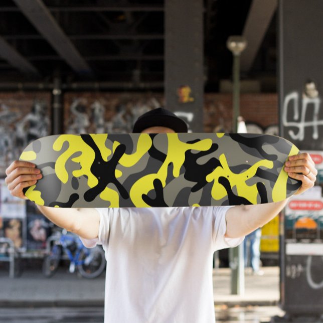 Skate Camo Jaune | Camo Skateboard (Yellow Camo Skateboard Deck)