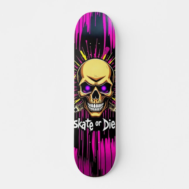 Skate or Die Nº8 - Skateboard Deck - Punk Grunge (Devant)