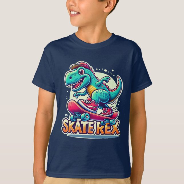 Skate Rex - T-shirt Dinosaur Cool (Devant)