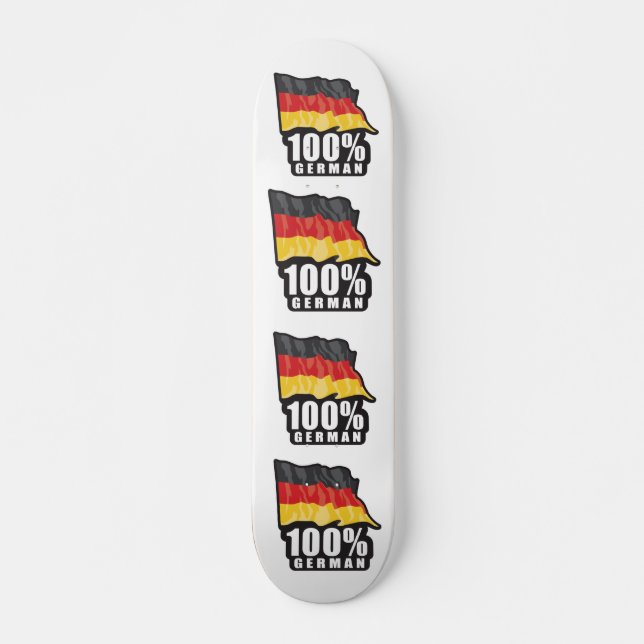 Skateboard 100% Allemand Wavy Flag Design (Devant)